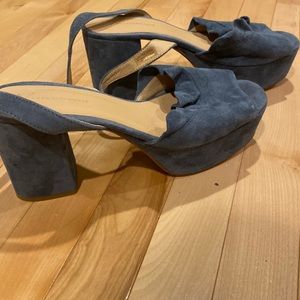 Anthropologie leather/suede platform block heels/sandals.